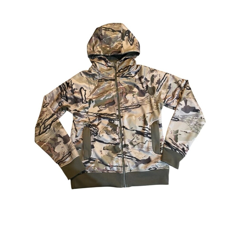 Under Armour Women's Camo Full-Zip Hoodie Jacket | Barren Camo/Tan Size Small - Picture 8 of 11
